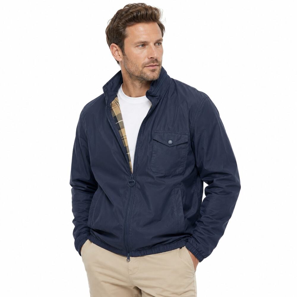Barbour Emble Waterproof Hooded Zip-Up Jacket Mens Size Large Preppy